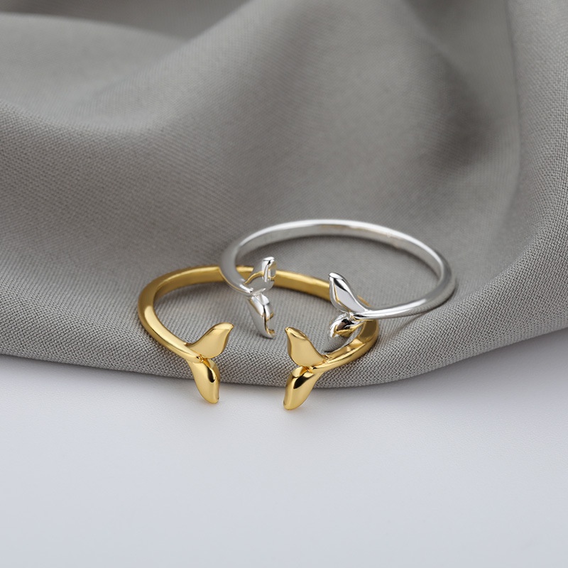 Fashion Wanita Perhiasan Paduan Emas Perak Berlapis Ekor Pembukaan Cincin