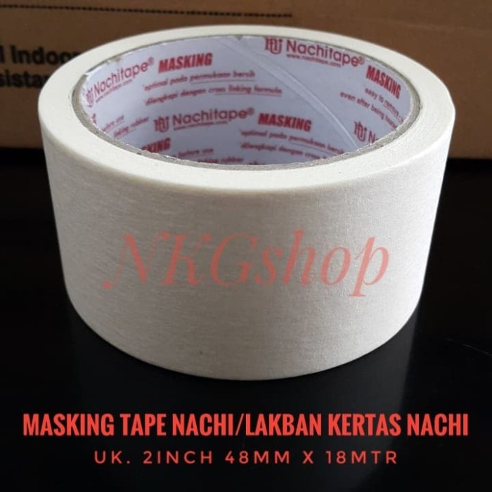 

Masking tape/Lakban kertas Nachi 2inch 48mm x 18mtr (min 1dus =48roll)