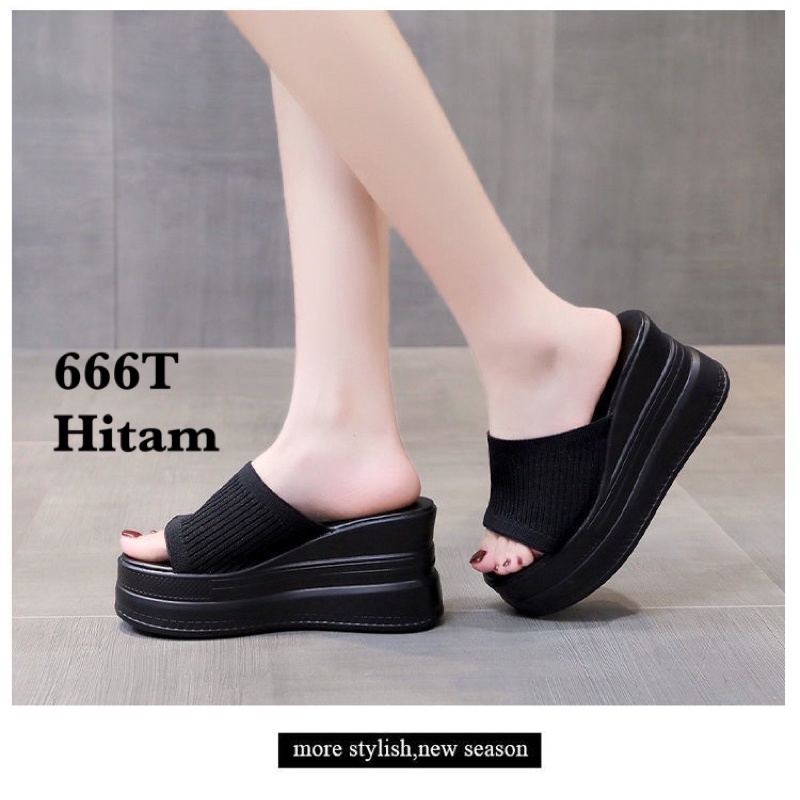 SANDAL WEDGES WANITA IMPOR 666T