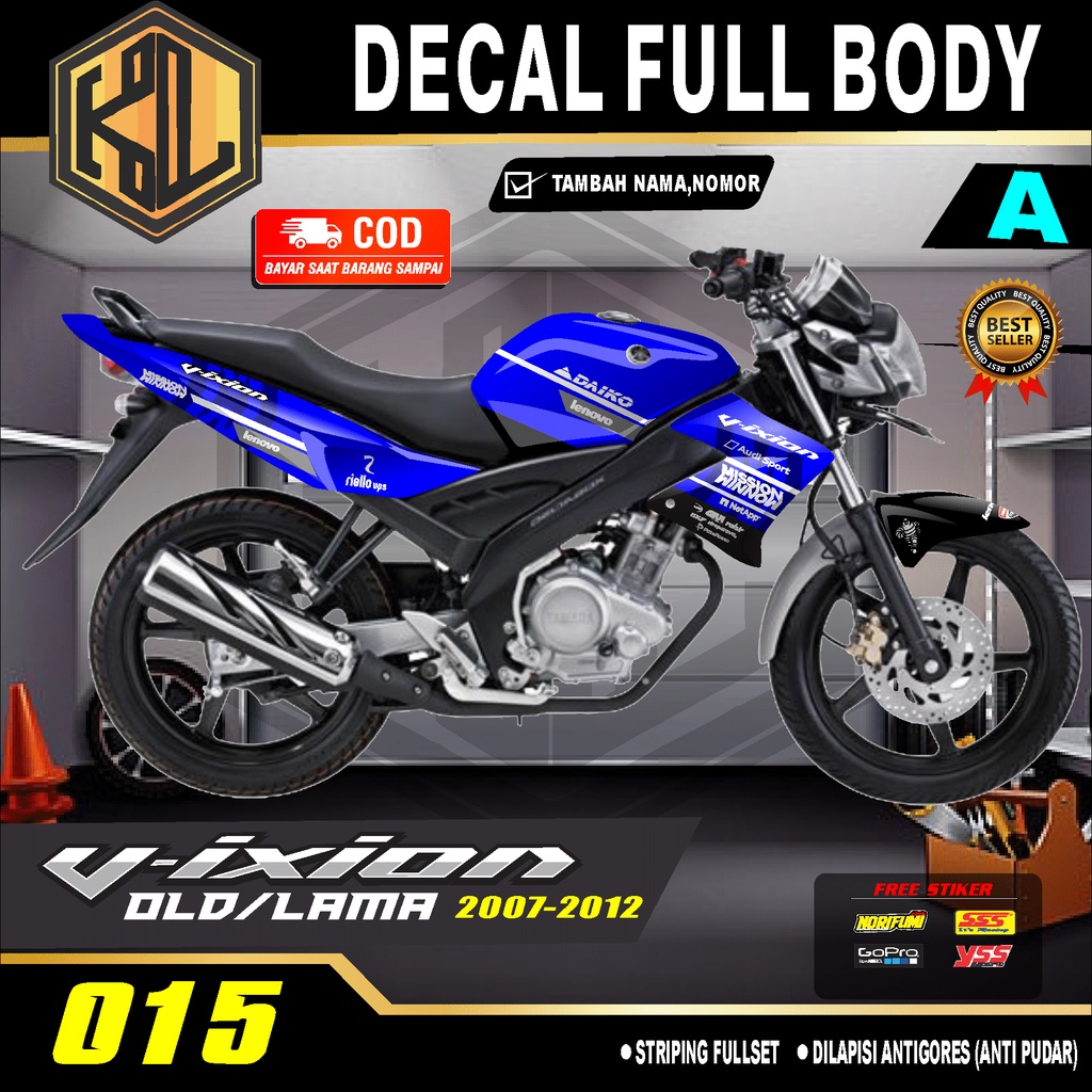 (COD)Decal Sticker Variasi Fullbody Vixion Old- Dekal Stiker Vixion Old Desain SANTAI KL-015