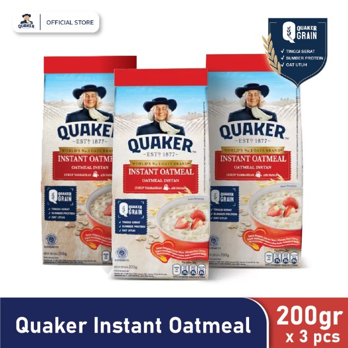

✿ BISA COD✿ Quaker Instant Oatmeal 200 Gr - Triple Pack