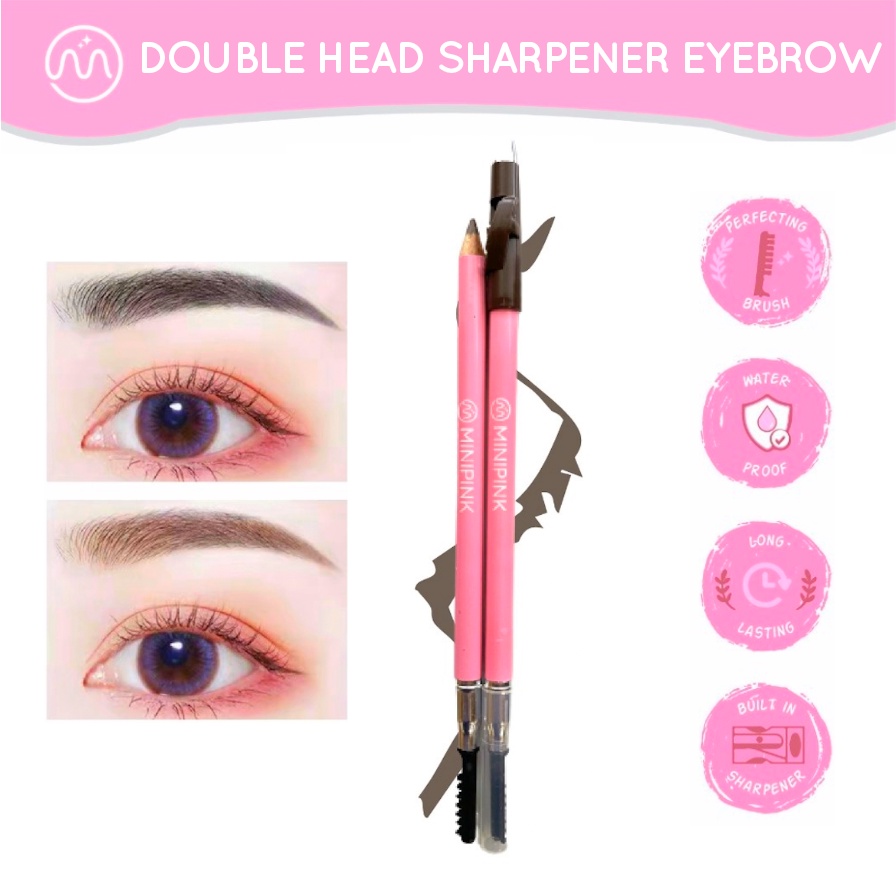 MINIPINK Double Head Eyebrow Pensil Alis Anti Air Tahan Lama MP010