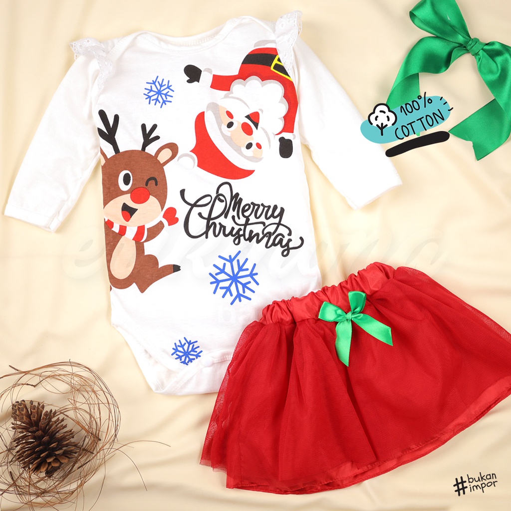 baju bayi jumper bayi santa rusa natal