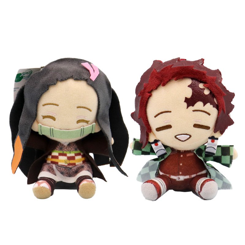 12cm Anime Demon Slayer Plush Toys Cute Kamado Nezuko Kamado Tanjirou Stuffed Dolls Gifts Small Keyc