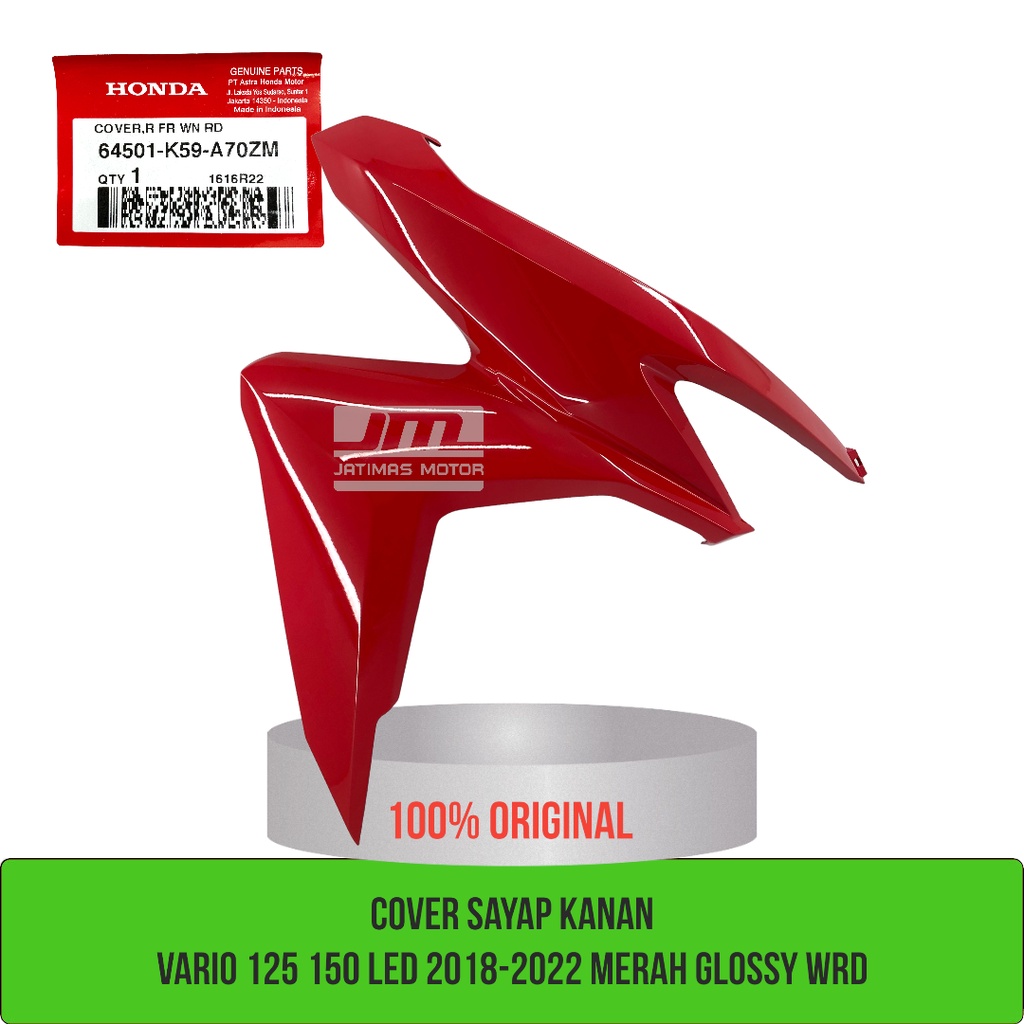 Cover sayap vario 125 150 LED 2018-2022 merah glossy WRD 64501-K59-A70ZM 64601-K59-A70ZM