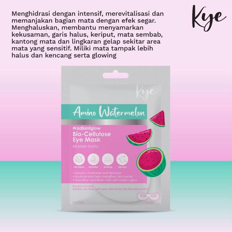 KYE AMINO WATERMELON BIO CELLULOSE EYE MASK 1 SHEET