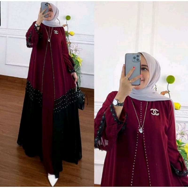 GAMIS STORE | Kasela Arabian Dress Maxy Gamis Muslim Lebaran Matt Ceruty Babydoll Apk Renda Premium