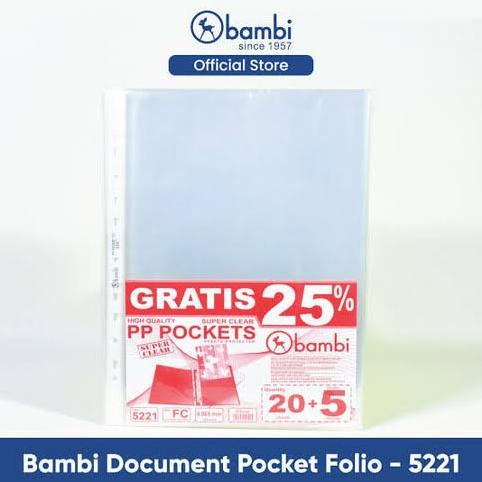 

Plastik pp pocket bambi folio 5221 ( 1 dus : 50 sets)