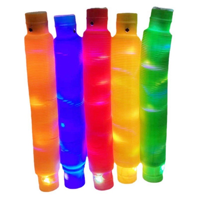 Light Up Pop Tubes Pop Pipes Mainan Lampu Stick Pipa Fidget Toy