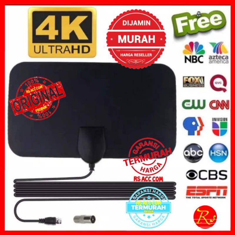 Antena TV Digital Ultra HD DVB-T2 4K High Gain 25dB