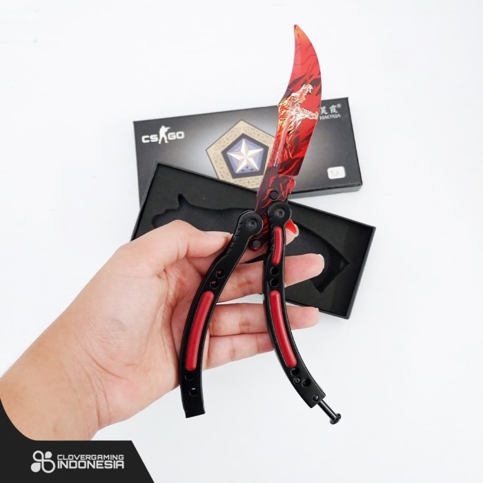 Premium Butterfly Knife HOWL CSGO Counter Strike Knife Case Pisau