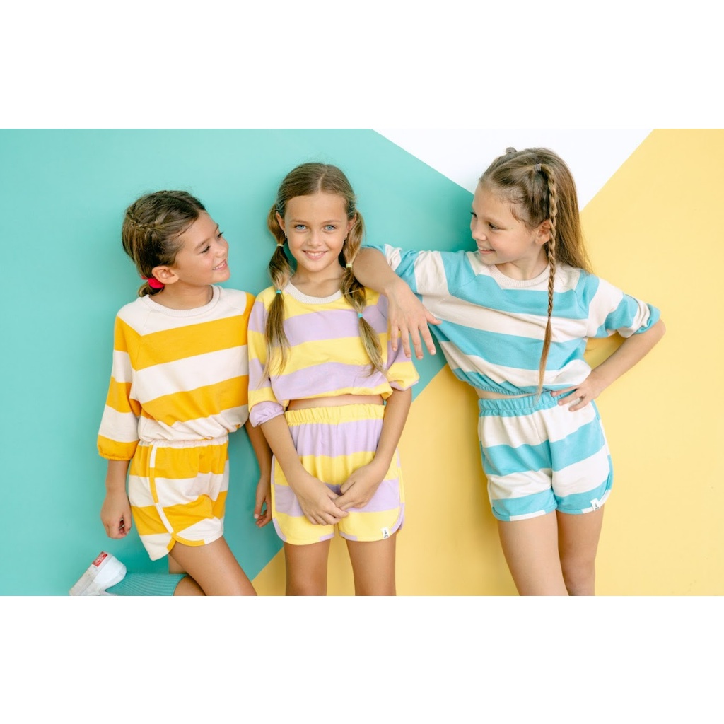 Bohopanna Stripe Set 1 - 10 Tahun Setelan Pendek Anak