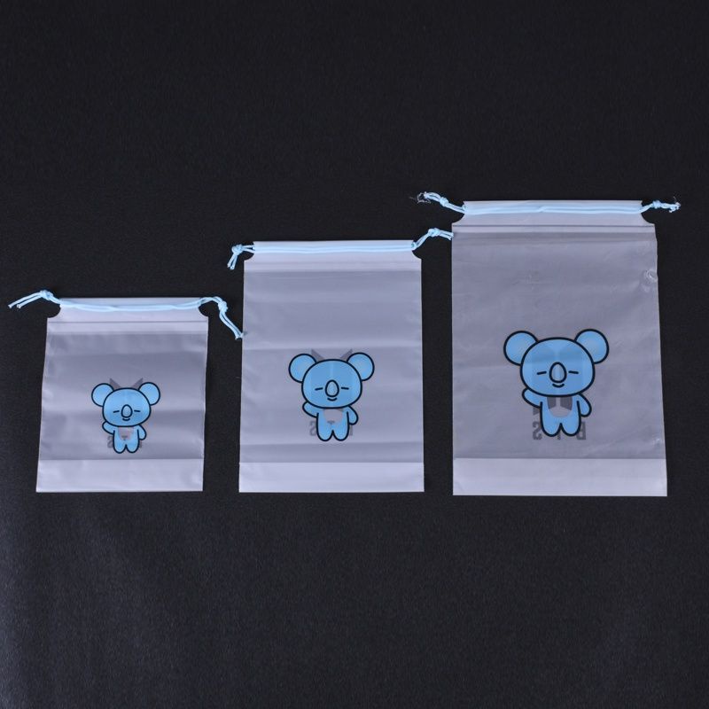 Tas /travel pouch/ kantong Travel simple transparant dengan motif beruang bear /pouch serbaguna bt21