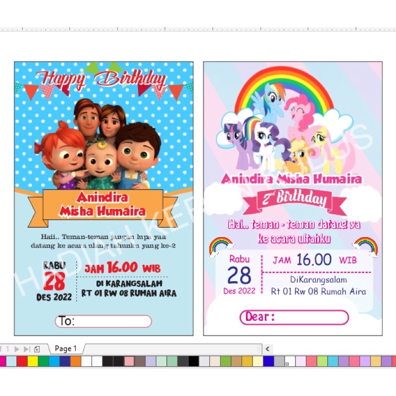 Undangan ultah murah free foto anak