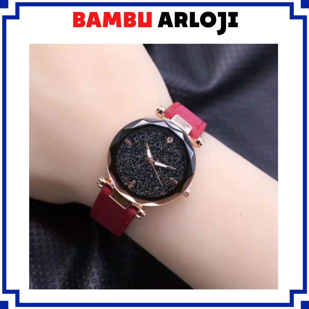 BAJ JAM TANGAN WANITA KULIT KACA BELIMBING GROSIR IMPORT MURAH MAGNET RB001