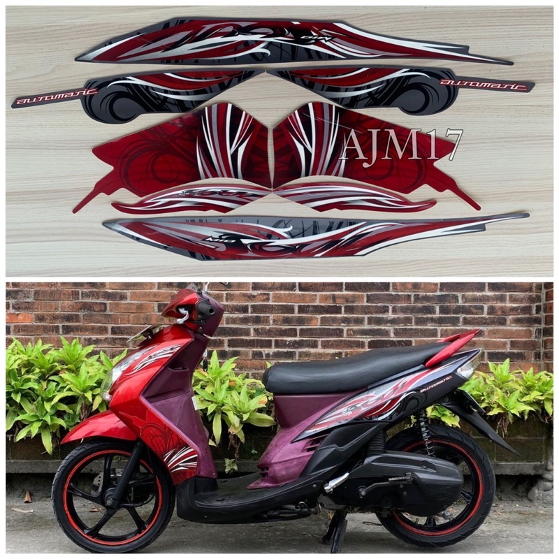 STIKER STRIPING MIO SOUL 2009 MERAH