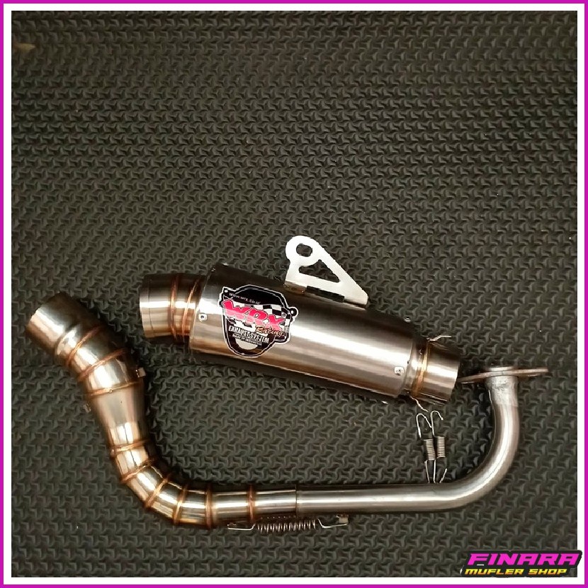 WRX SILINCER KNALPOT RACING INLET 50MM SARANGAN FULL / KNALPOT MIO / BEAT / SCOOPY / GENIO / FINO / 