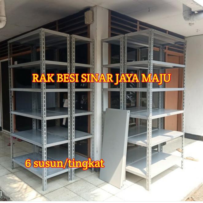 Rak Besi 6 Susun, Rak Gudang Serbaguna L40Xp100Xt200 Gratis Kaki Karet