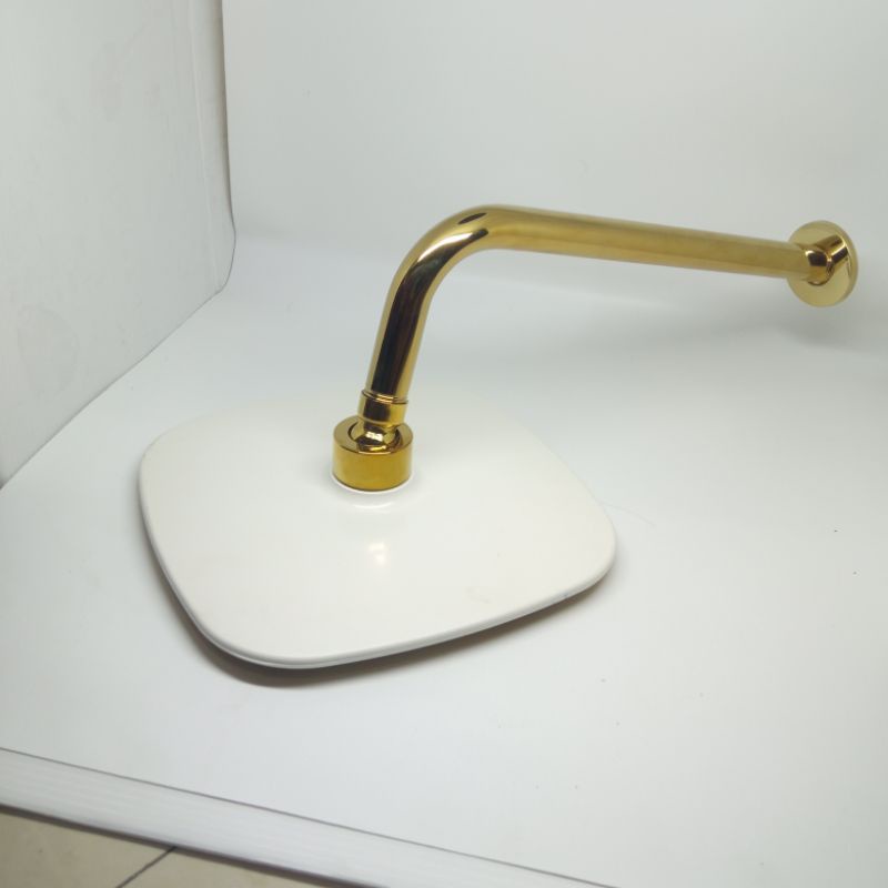 wall shower gantung sower tanam atas dinding kotak bulat 8 inch wal shawer besar stainless Warna Gold