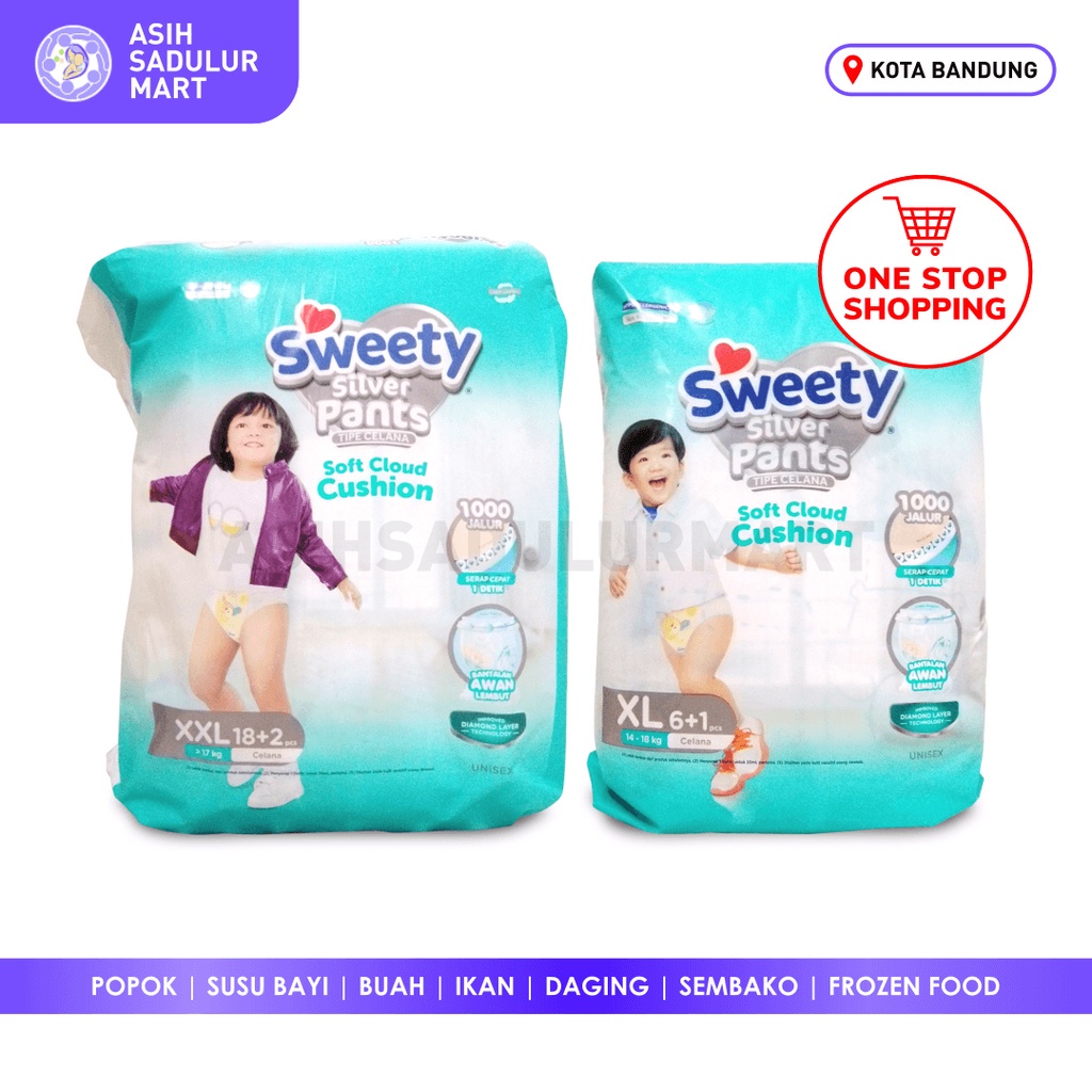 Sweety Silver Pants XXL18 + 2 Soft Cloud Cushion Promo Bandung