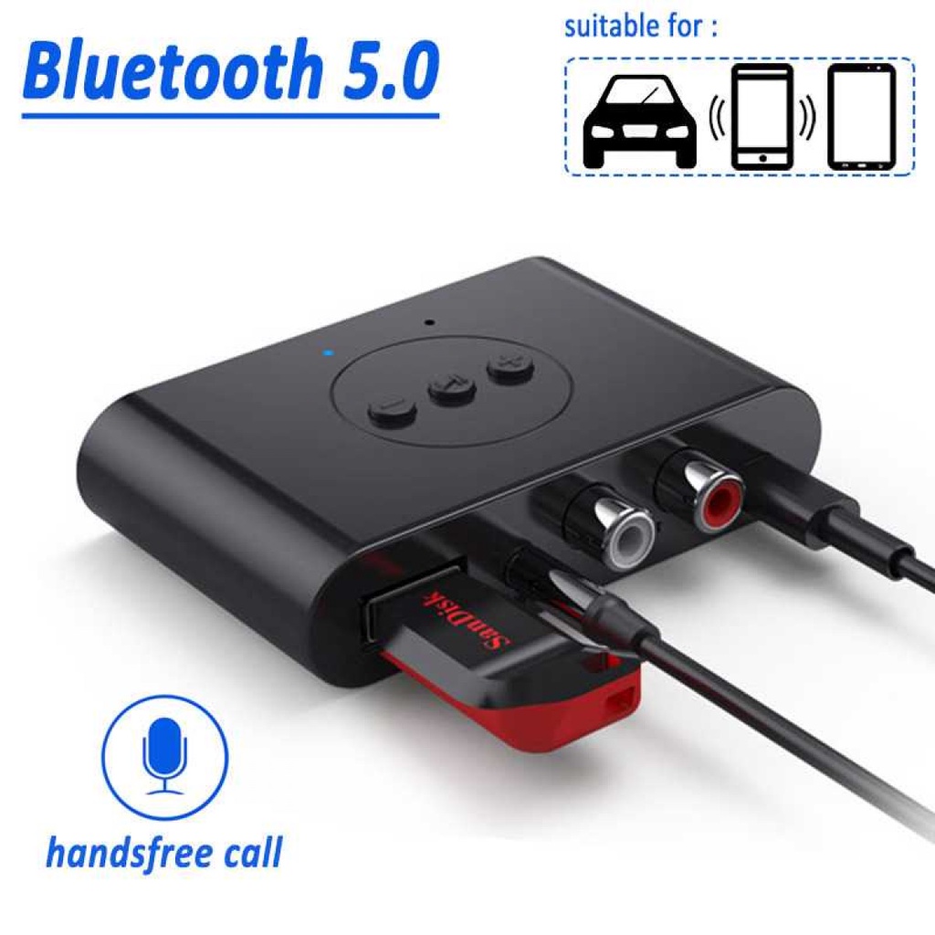 Adapter Audio Bluetooth 5.0 Receiver AUX 3.5mm RCA Analog To Digital