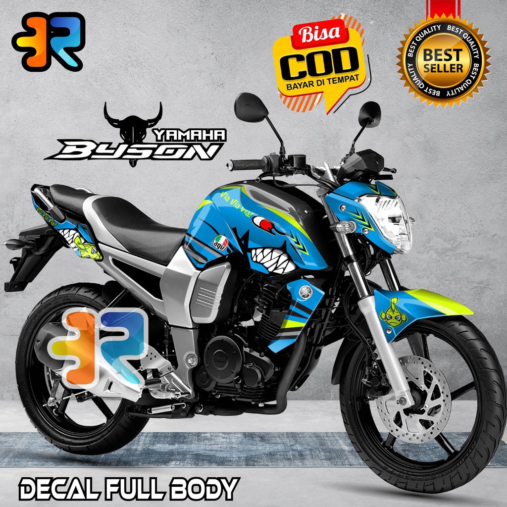 Decal Motor Byson Karbu Desain Shark Sticker Decal Full Body
