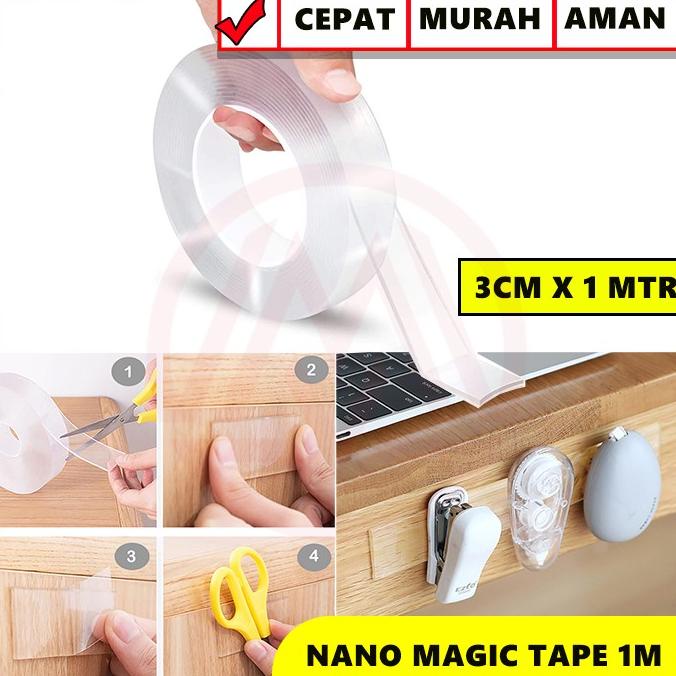 

NANO MAGIC TAPE 3CM X 1METER DOUBLE TAPE NANO MAGIC TRANSPARANT BENING
