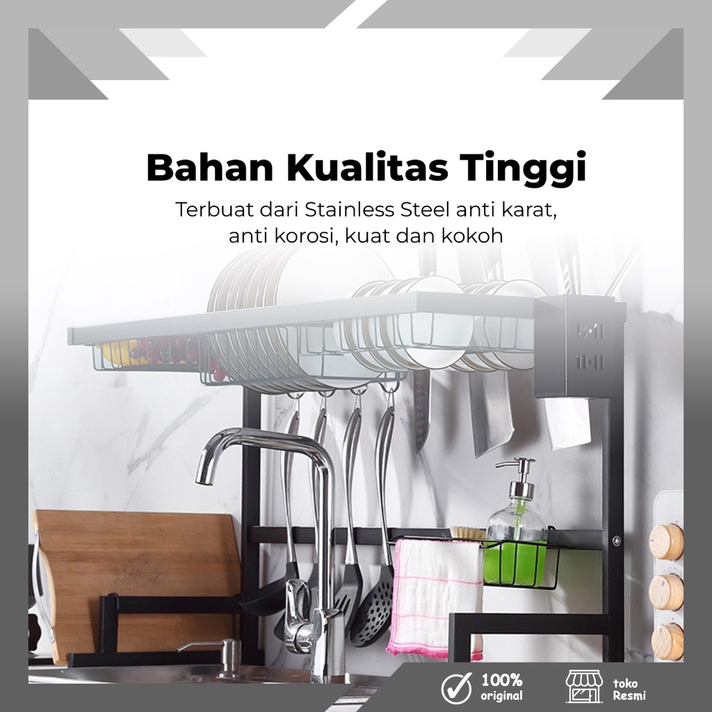 Rak Piring Mangkuk /Rak Peralatan Dapur/Rak Piring 1 susun Dan 2 susun Bahan Stainless  - YOYOSOO