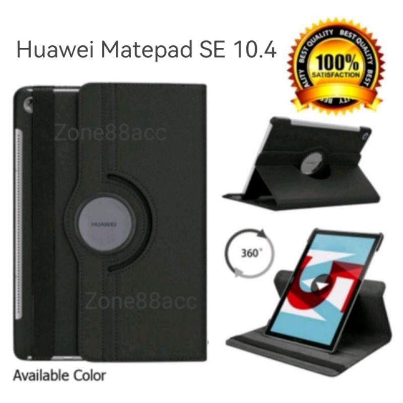 Huawei Matepad SE 10.4 2022 Sarung Rotary Case Leather Flip Book Cover Casing Putar 360 Pelindung tablet tab stand standing / Case Matepad C5e Cover Casing antigores Tempered glass screen guard protector tg Pelindung Layar tablet tab Silicon Silikon