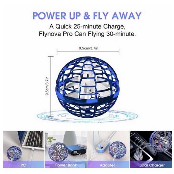 TBOSS Flying Spinning Ball FlyNova Drone / Bola Terbang Led