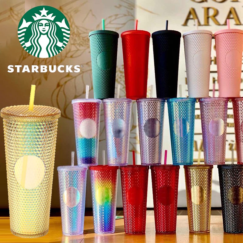 Starbucks Tumbler Hadiah Natal Bling Studded Edition Trenta Original 710ml Frosted Durian Series Cup Starbucks Cup