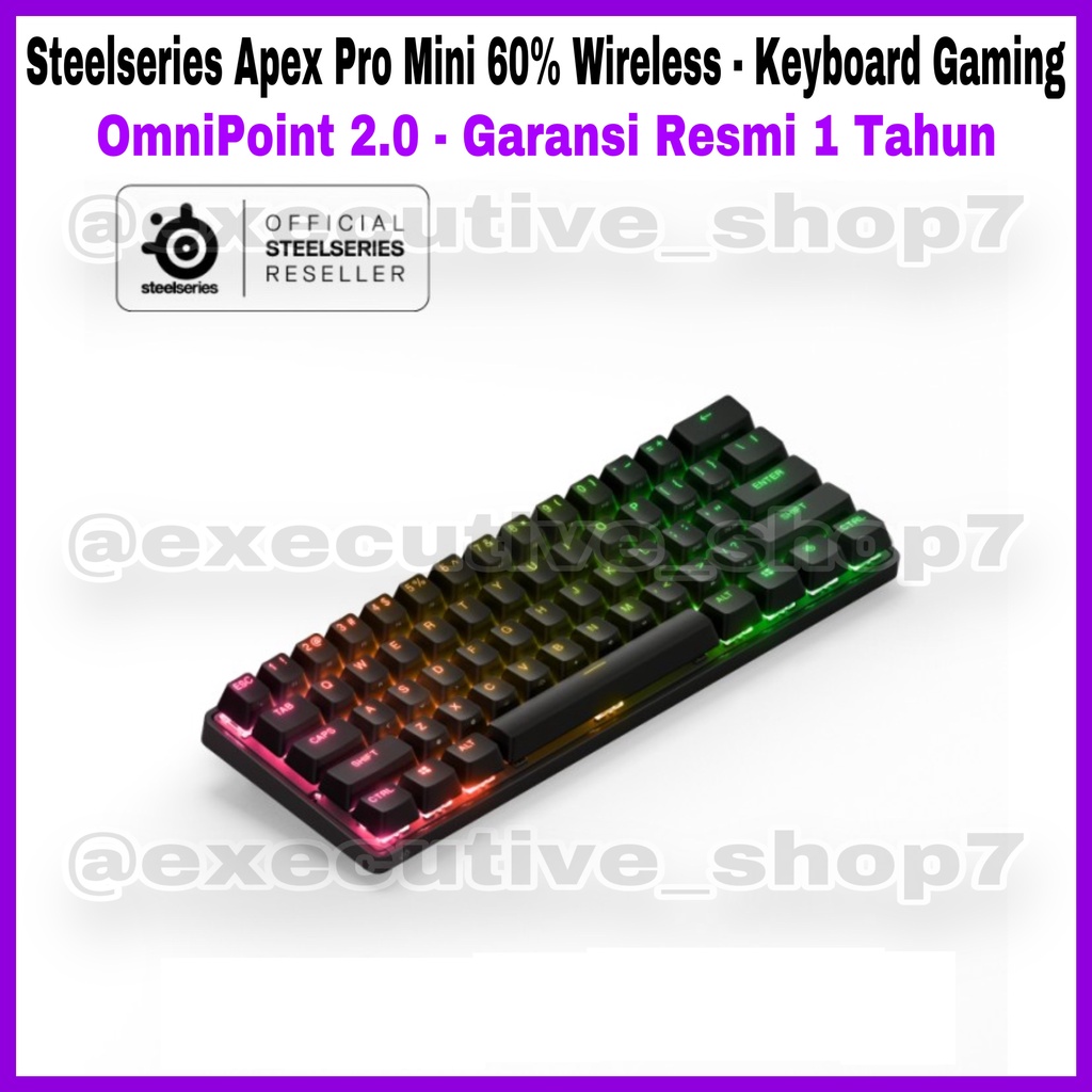 Steelseries Apex Pro Mini 60% Wireless • Keyboard Gaming OmniPoint 2.0 - Garansi Resmi 1 Tahun