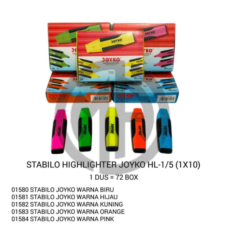 

Stabilo Joyko Highlighter/Stabilo/Penanda Warna-Warni