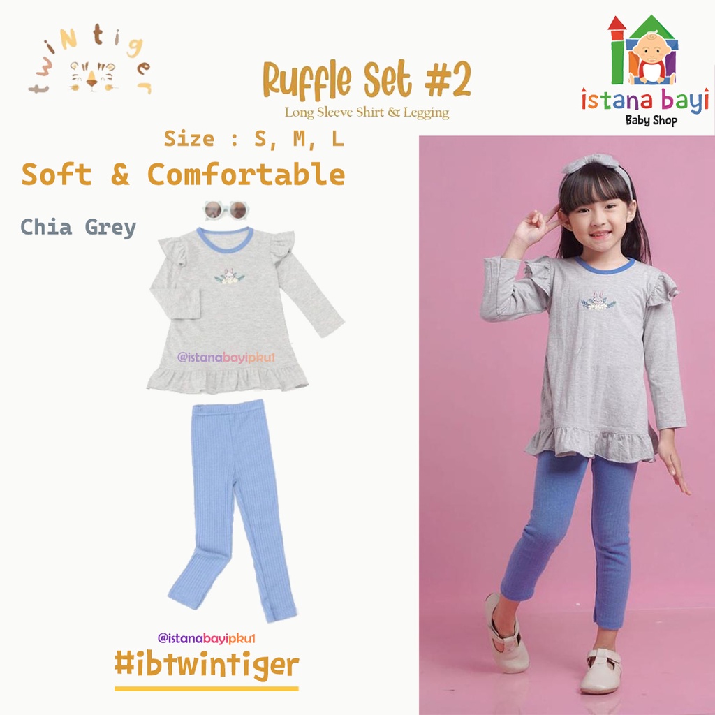 Twin Tiger Ruffle Set  / Setelan Anak Cewe 1-4 Tahun