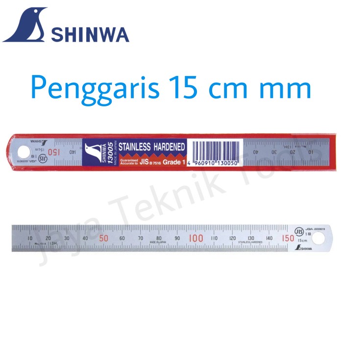 

Matr Penggaris Shinwa 15Cm Mm/Mm Stainless Steel