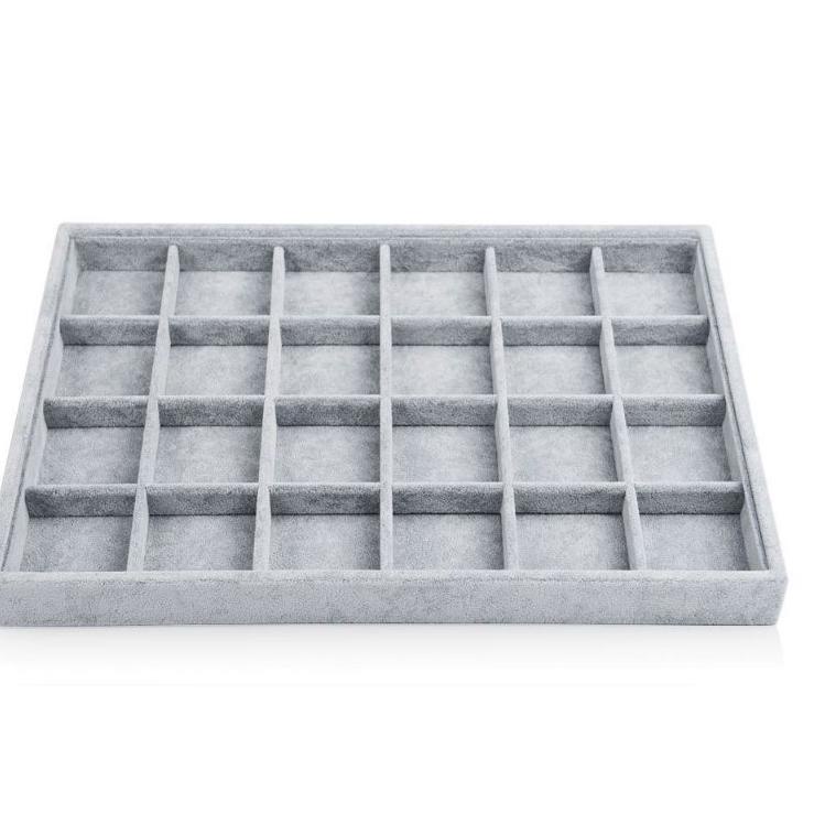 M82X Baki Display Penyimpanan Perhiasan Anting Kalung Gelang Cincin Tutup Mika Bahan Velvet bludru