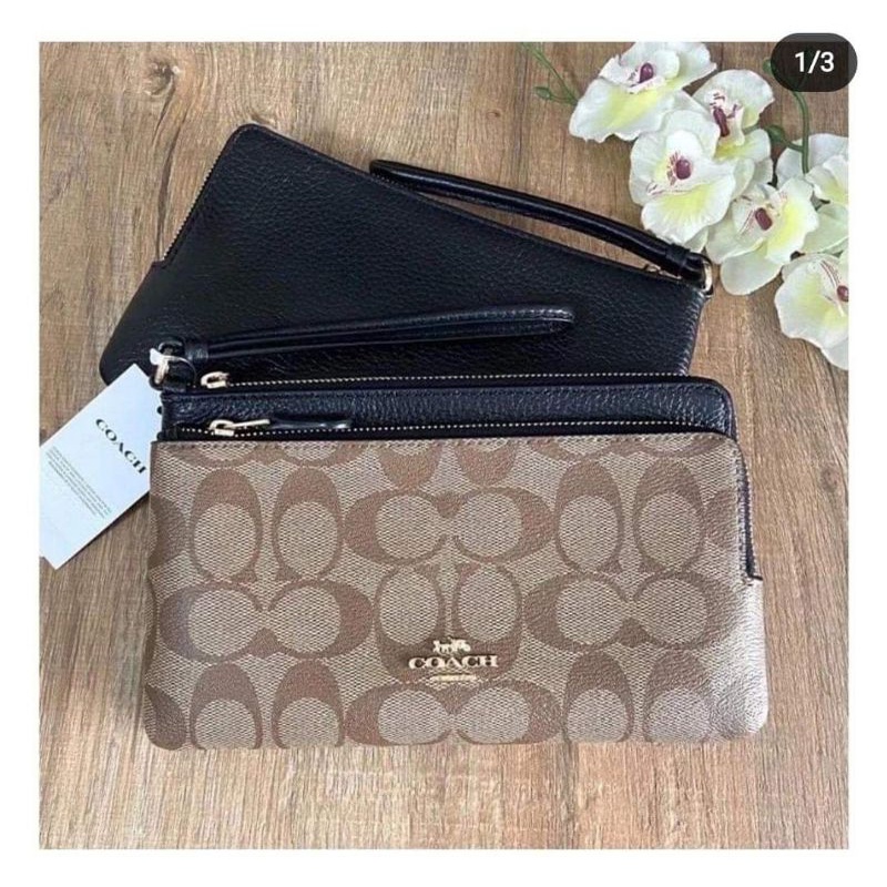 Large Double Zip Wristlet and Wallet Coach - New With Tag