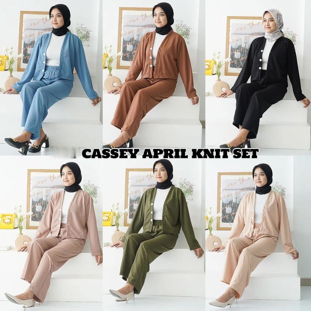 Tq88indonesia Fashion Setelan Wanita Terbaru / ASSEY APRIL KNIT SET / Stelan Casual Cewek  Fashion / Ootd Kekinian