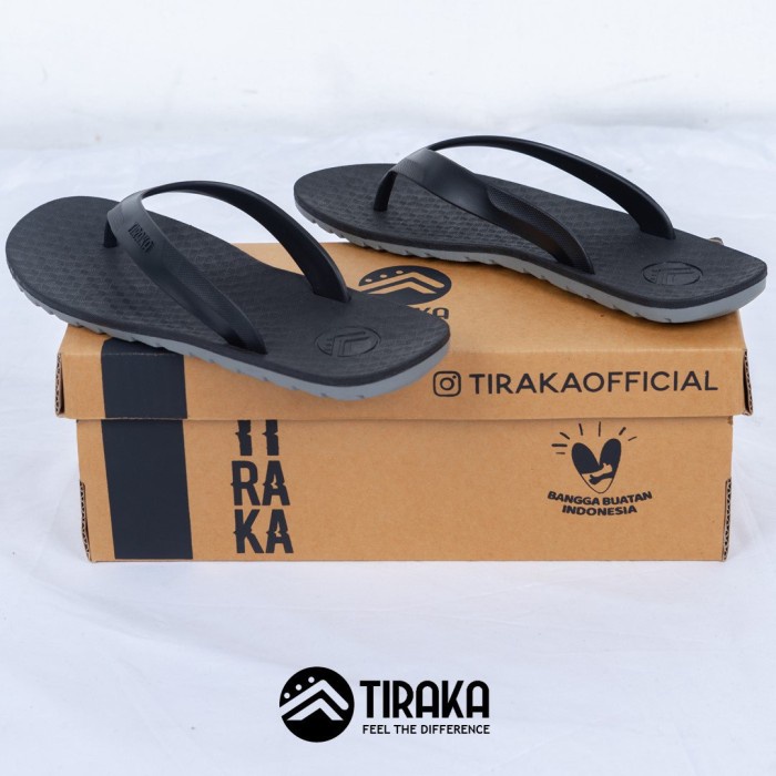 Sandal Sendal Jepit Capit Pria Anti Slip Flip Flop Elastis Kuat Awet TIRAKA SANIP Hitam Black