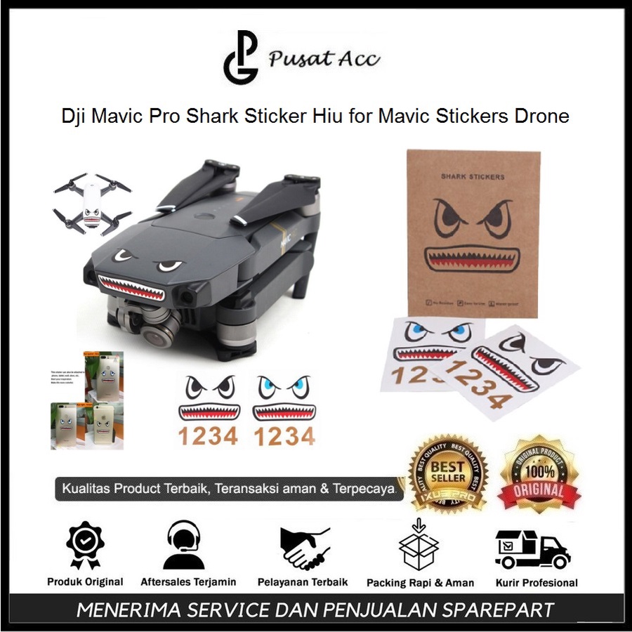 DJI Mavic Pro Shark Sticker Hiu for Mavic Stickers Drone
