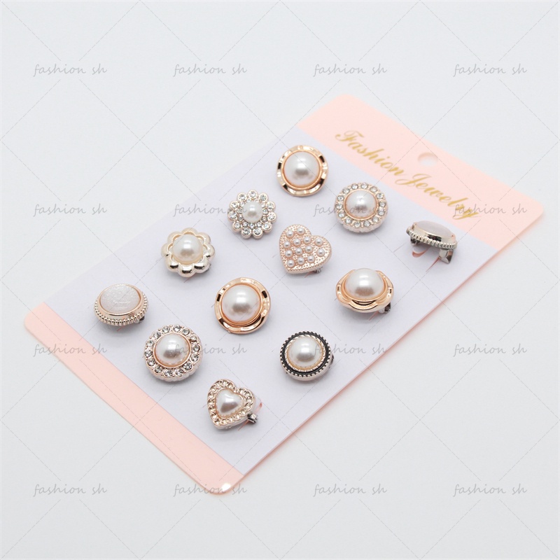 12 Pcs Mutiara Bayi Bros Mutiara Bros Kecil Peniti Bros Indah brooch M70098