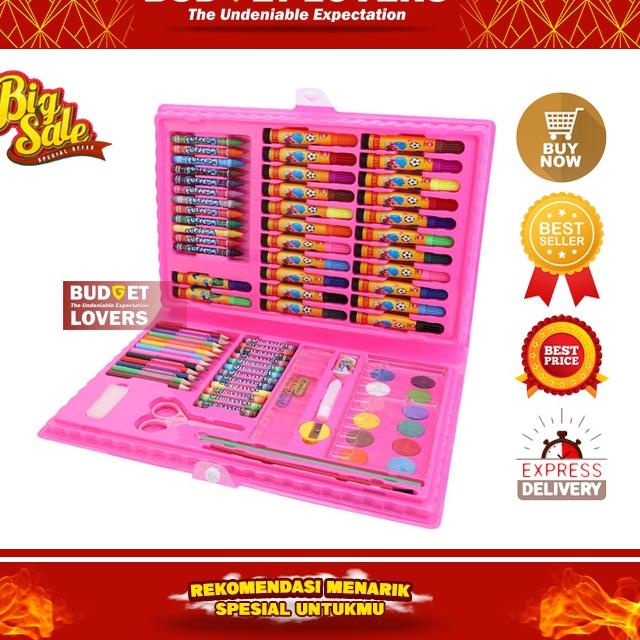 

[B-7&Q ➸] Crayon Anak Lengkap dengan Pensil Warna dan Cat Air 86pcs 1 Set Cryon-amanah