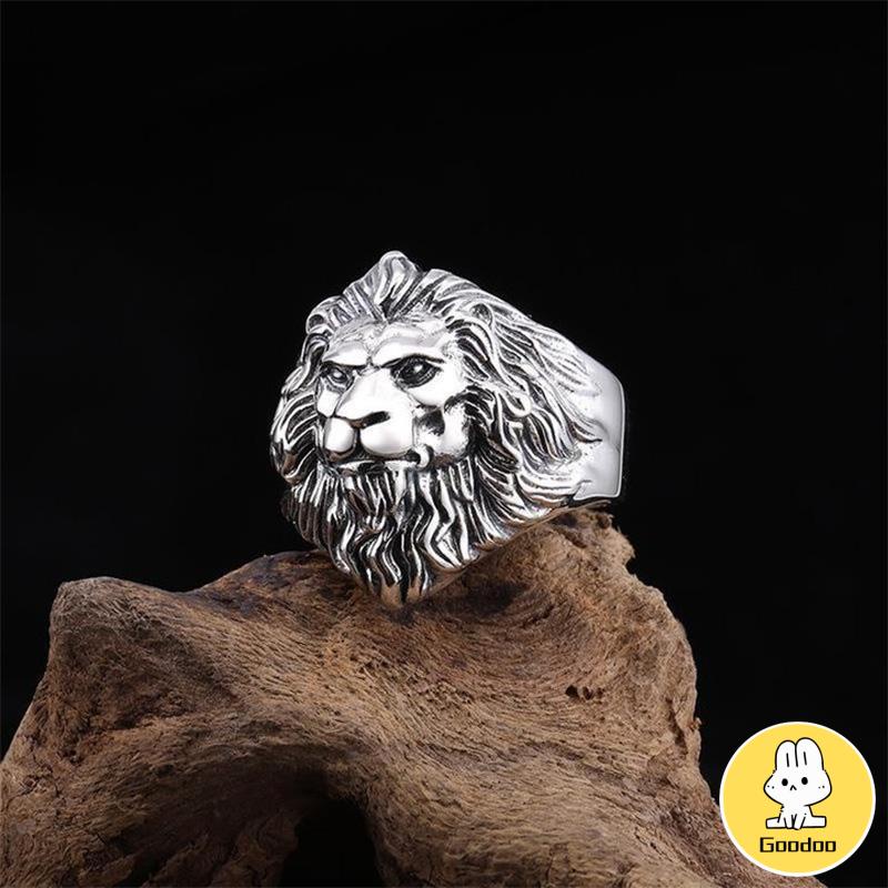 Cincin punk perak antik yang dipersonalisasi Pria aksesori fashion Korea -Doo