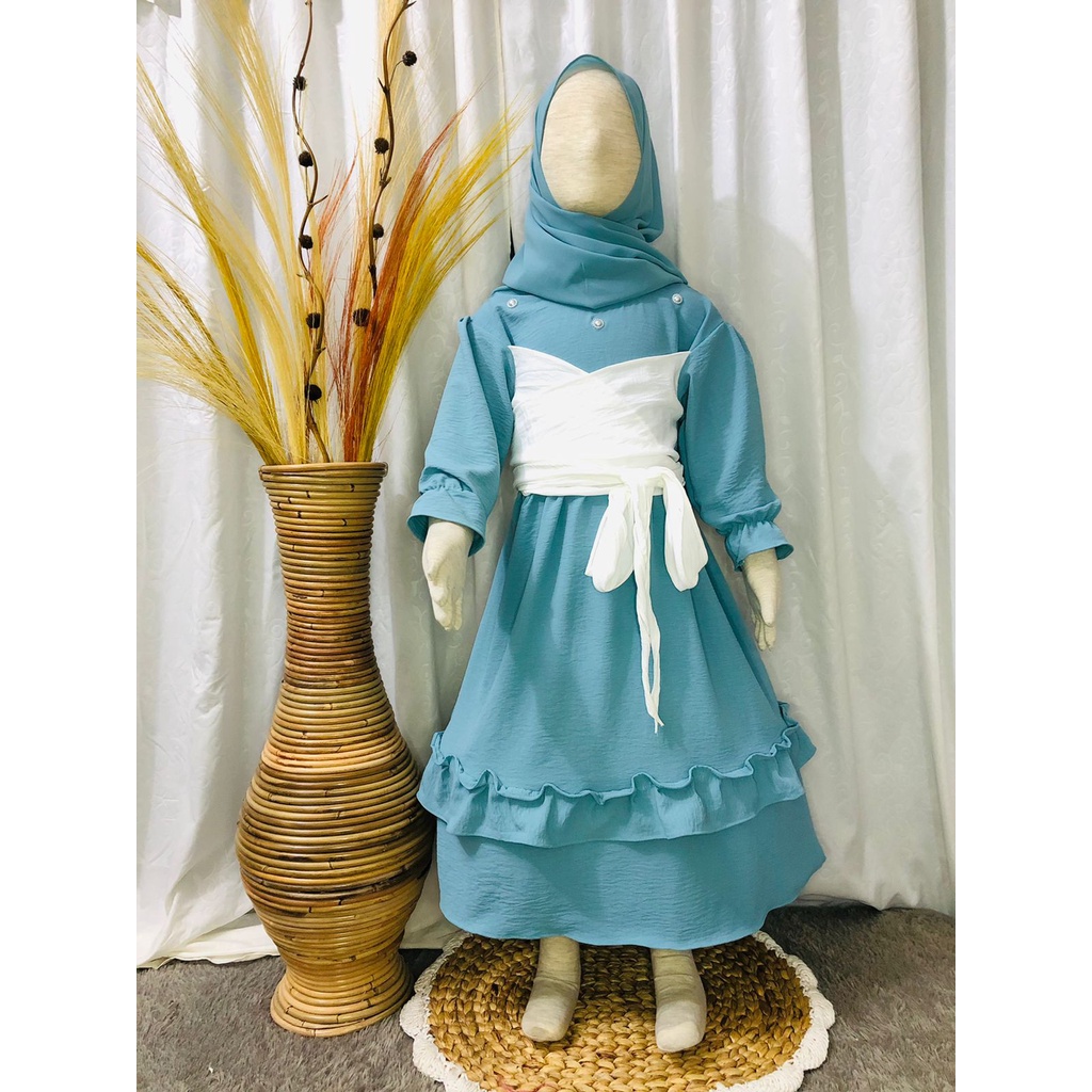 Gamis Lesti bahan cringkel  anak perempuan usia 1 sampai 10 tahun