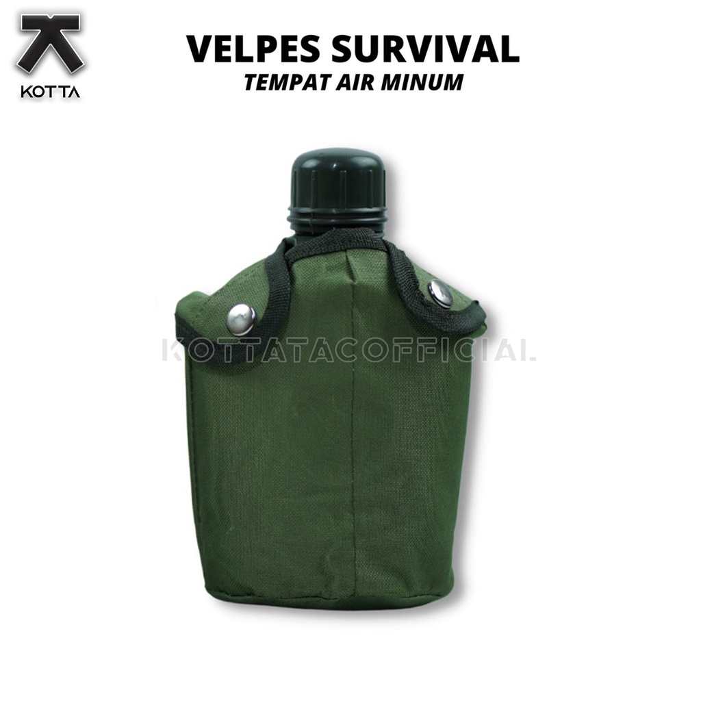 BOTOL MINUM TNI - BOTOL MINUM VEPLES TNI  PEPLES- PELPES VELVES - BOTOL MINUM SURVIVAL TNI