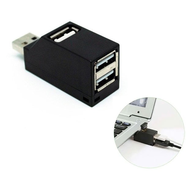 Mini Super Speed USB 2.0 Hub 3 Ports - Y-2153 - OMUA53BK Black