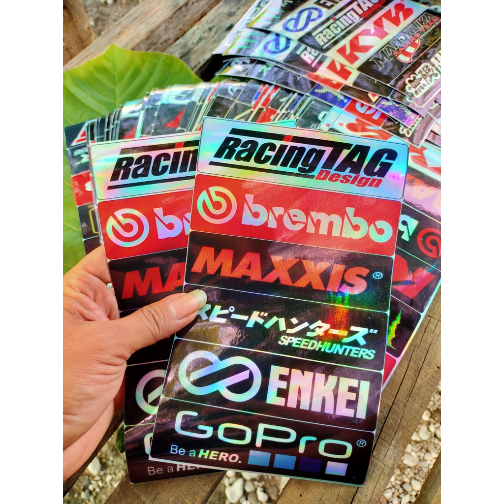 stiker pack racing hologram stiker helm stiker motor stiker mobil