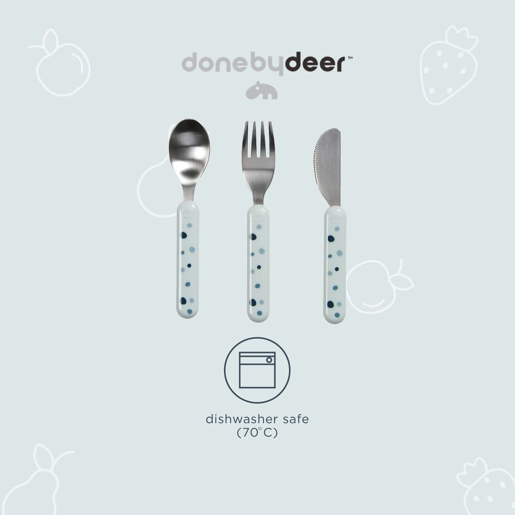 Done by Deer Cutlery Set Dreamy Dots - Sendok Makan Anak