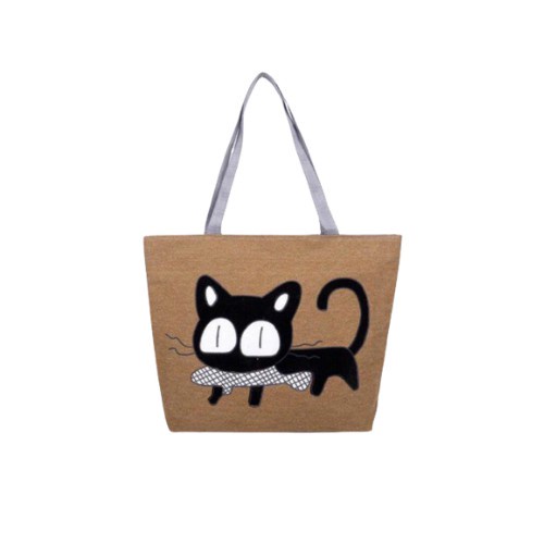 Tas Totebag Wanita Motif Kucing Aesthetic Sr251