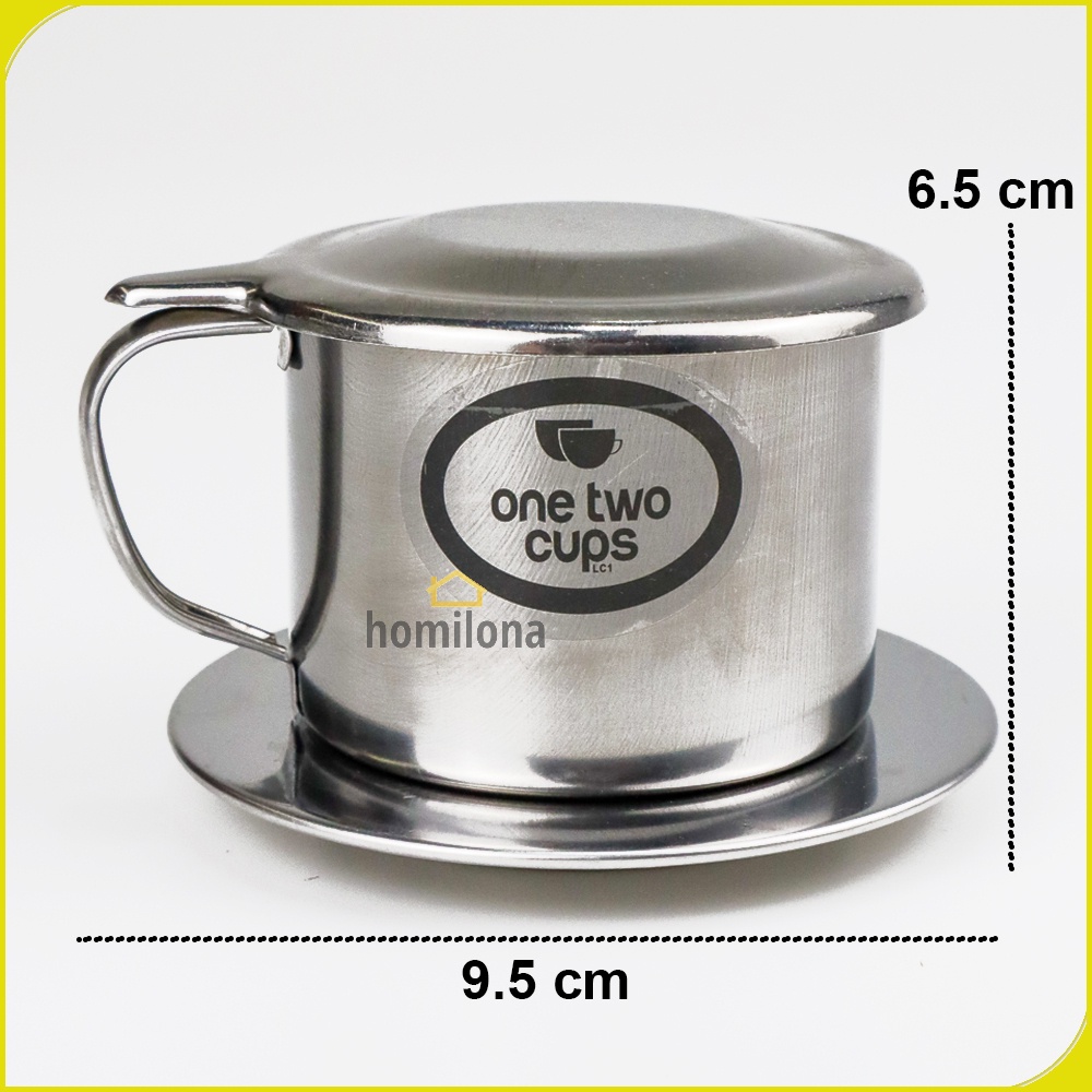 One Two Cups Filter Kopi Vietnamese Coffee Drip 100ml 8 7 Quai atau 50ml 6 Quai LC1 Silver